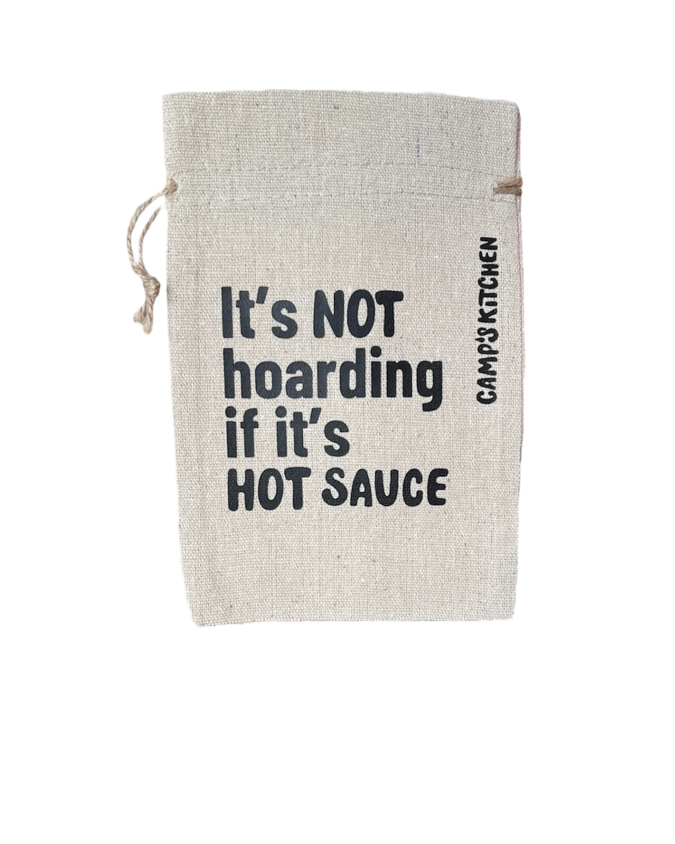 canvas gift pouch its not hoarding if its hot sauce black 2